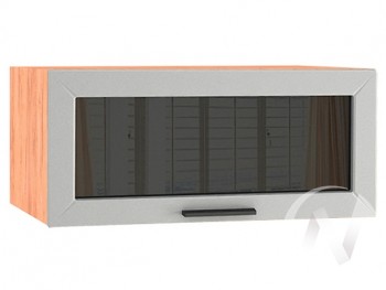 Шкаф верхний Глетчер ШВГС 810 (Гейнсборо силк/дуб крафт/горизонт/стекло) в Нижней Пойме - nizhnyaya-pojma.mebel54.com | фото
