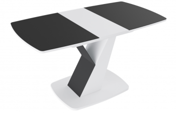 Стол обеденный «Гарда» Тип 1 (Белый/Стекло матовое черный графит) в Нижней Пойме - nizhnyaya-pojma.mebel54.com | фото