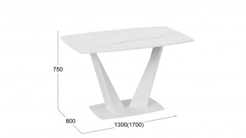 Стол раздвижной «Фабио» Тип 1 (Белый мрамор матовый) в Нижней Пойме - nizhnyaya-pojma.mebel54.com | фото