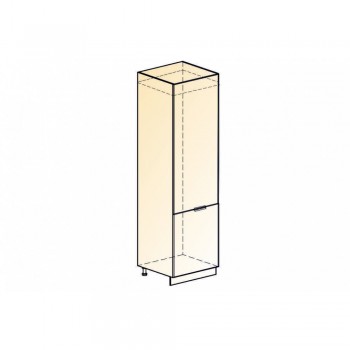 Стоун Шкаф-пенал L600 под холодильник (2 дв. гл.) (белый/грей софттач) в Нижней Пойме - nizhnyaya-pojma.mebel54.com | фото