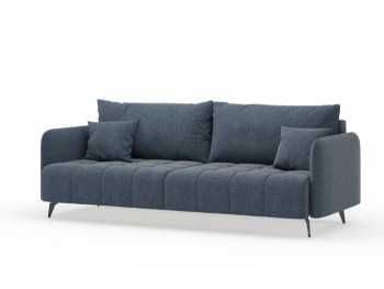 Валериан диван трёхместный прямой Синий, ткань RICO FLEX 101 в Нижней Пойме - nizhnyaya-pojma.mebel54.com | фото
