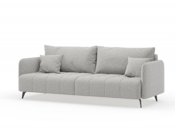Валериан диван трёхместный прямой Светло-серый, ткань RICO FLEX 108 в Нижней Пойме - nizhnyaya-pojma.mebel54.com | фото