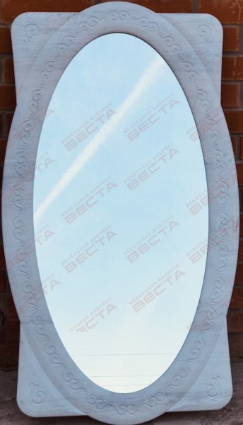 Зеркало Овальное МДФ Белый в Нижней Пойме - nizhnyaya-pojma.mebel54.com | фото